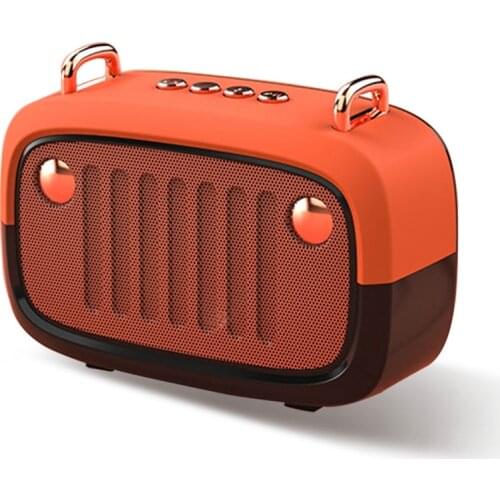 Cool Vintage Portable Bluetooth V5.0 Speaker Long Worktime Outdoor Loudspeaker Support TF Card/U Disk/FM Wireless Subwoofer