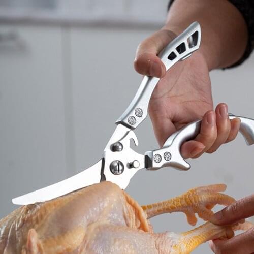 Kitchen Scissors, Household Multifunctional Stainless Steel Chicken Bone Scissors, Meat Bone Scissors, Barbecue Food Scissors