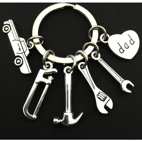 Hot Selling Fashion Keychain Dad Keychain Tool Keychain Hammer Wrench Keychain Dad Jewelry Dad Gift