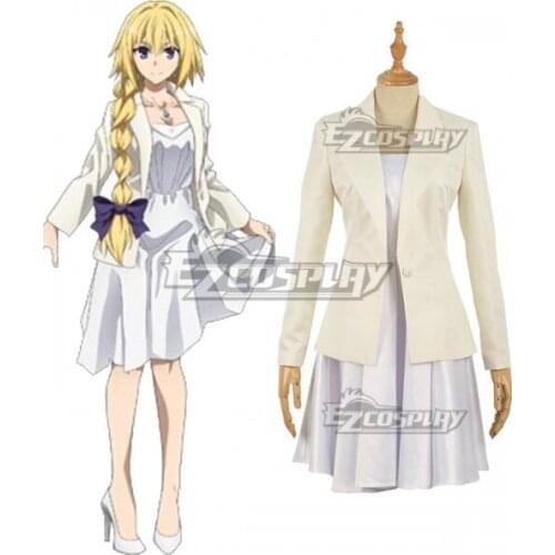 Fate Apocrypha Ruler Joan Of Arc Jeanne D'Arc Epilogue Event Dress White Girls Halloween Party Skirt Cosplay Costume E001