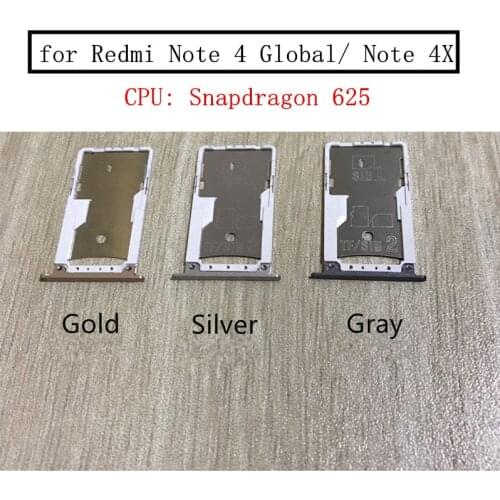 For Xiaomi Redmi Note 4 Global/ Redmi Note 4X 3GB 4GB Card Tray Holder SIM Card Micro SD SIM Card Slot Adapter Repair Spare Part