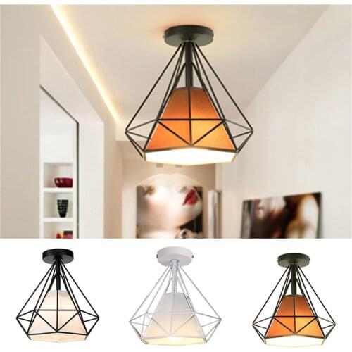 E27 Metal Ceiling Lamp Shade Retro Dinning Room Bedroom Iron Ceiling Light Fixture for Living Room Kitchen Corridor Balcony