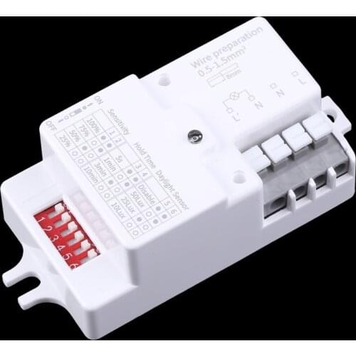 AC 220V-240V/50Hz Microwave Sensor Body Motion Detector For LED Light