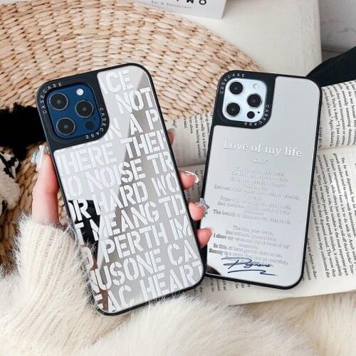 INS Personality fashion Mirror letter phone case for iPhone 12 Pro 11Pro Max X XS XR Max SE 7 8 plus INS luxury protect cover