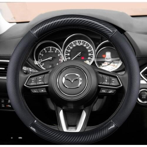 Genuine Leather Car Steering Wheel Cover Non-slip for Mazda CX-3 CX-4 CX-5 CX-7 CX-9 Braid On Steering Wheel Auto Accessories