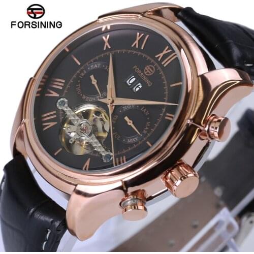 2018 New Forsining Mens Watches Relogio Masculino Top Brand Luxury Big Automatic Fashion Leather Sports Mechanical Watch