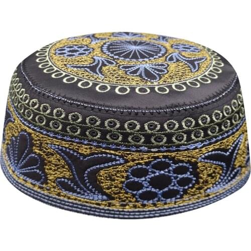 New black muslim hats for men Prayer Beanie Turkish Arabic Hats Knitted Islamic Caps Headscarf Clothing Crochet Islamic Fashion