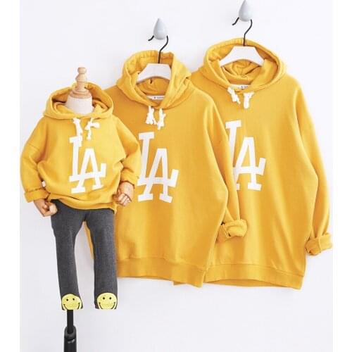 Family Matching Clothes 2020 Autumn Letter Print Matching Mother Daughter Father Son Hoodies Fashion Boy Girl Children Clothing