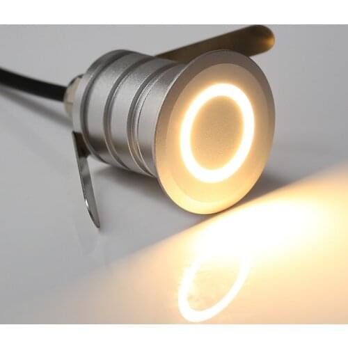 DC12-24V Led Stair Light Aluminum Round Wall Lamp Ourdoor IP67 1W Recessed Step Pathway Wall Corner Lamp Staircase Wall Lighting