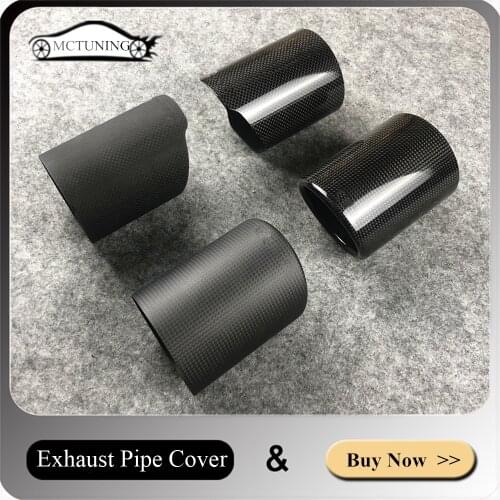 1 piece Universal Car exhaust tips Glossy/Matte carbon fiber For Akrapovic Exhaust pipe cover Muffler nozzle cover