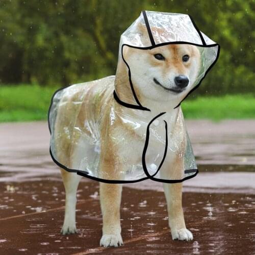 Waterproof Dog Raincoat with Hood Transparent Pet Dog Puppy Cat Rain Coat Cloak Costumes Clothes for Dogs Pet Supplies 392325