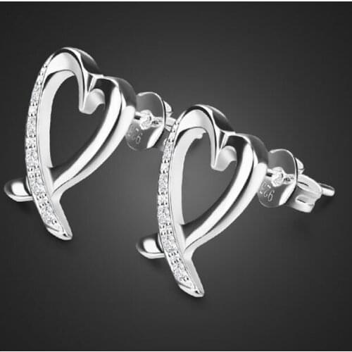 Solid Sterling Silver Earrings Fashion Ladies attractive lady stare Solid 925 silver not allergy sterling silver jewelry