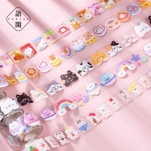 Animals Heart Cakes Dot Washi Tapes Kawaii Writing Washi Tape Circle Stickers For Diy Decorative Diary Planner Scrapbooking