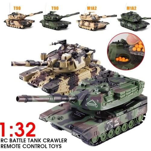 1:32 RC Battle Tank Crawler Remote Control Toys Modells Launch BB Bullets Gifts