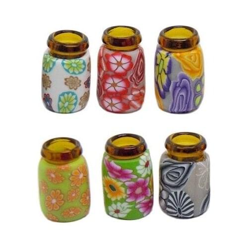 1ML 100pcs/lot Empty Small Essential Oil Fimo Bottle with Plug, Mini Poly Clay Perfume Container, Cute Small Charming Pendants