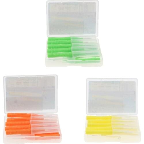 10 Pcs Stainless Steel Wire Interdental Angled Gap Brushes Floss Brush Toothpick