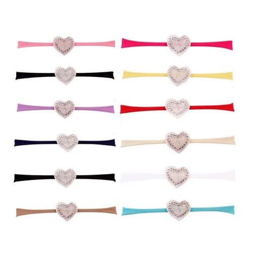 12pcs/lot Girls Rhinestone Love Headband Cute Newborn Elastic Cute Headbands Kids Hair Bands Accessories Bandeau bebe