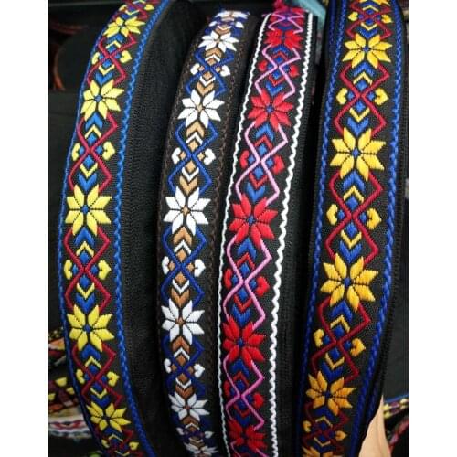 20yards/lot wide about 2.5CM Woven Jacquard Ribbon geometric flowers for clothing accessory ZH-5733