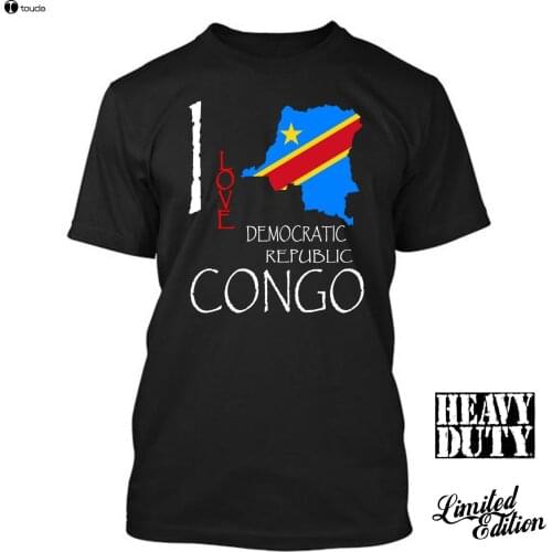 2019 Hot Sale 100% Cotton CONGO DEMOCRATIC REPUBLIC I Love Culture Flag T SHIRT TEES Tee Shirt
