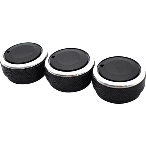 3Pcs AC Switch Knob Air Conditioning Heat Control Knobs for Toyota Tacoma Platz Vios Vitz Yaris Echo Scion X Black
