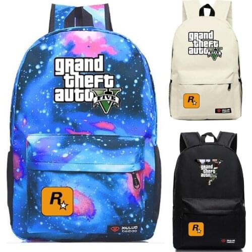 Anime Grand theft Auto GTA5 Backpack School Bag student Book bag Notebook Daily backpack Glow in the Dark Mochila