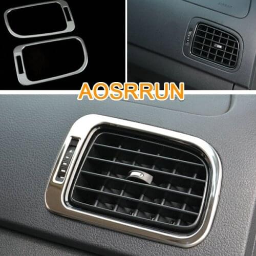 AOSRRUN Stainless Steel Air-conditioning outlet Cover Car Accessories Car-styling For VW Volkswagen Polo 2011-2017 6R
