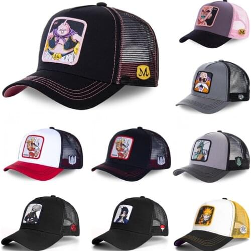 High Quality DRAGON BALL Saint Seiya NARUTO Anime Snapback Baseball Cap Men Women Hip Hop Dad Mesh Trucker Hat Dropshipping