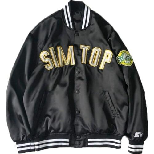 Embroidery Baseball Jackets Men V-neck Street Fashion Mens Jackets Couple Clothing Top