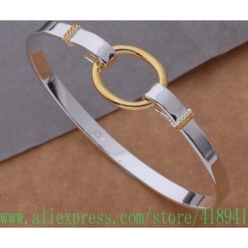 Silver Plated bangle bracelet, Silver Plated fashion jewelry Color separation O bracelet /dwzamoga aybajpia AB023
