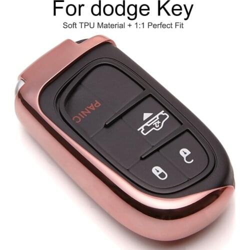 6 Colors TPU Car Keychain Key Cover Case For Dodge Challenger Journey Nitro Dakota Durango Charger Ram Key Ring Shell Styling