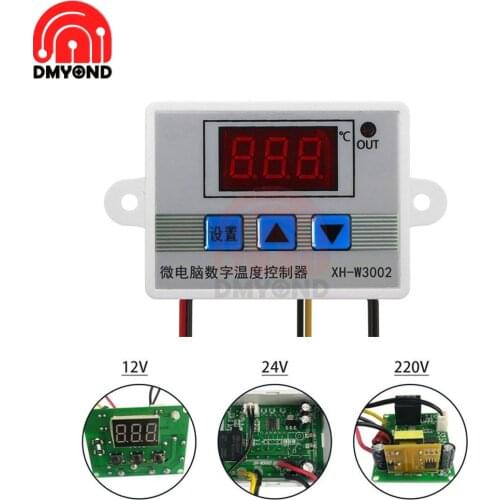 12V 24V 220V W3002 Digital LED Temperature Controller Thermostat Regulator for Aquarium Incubator Water Heater Temp Regulator