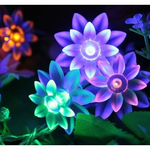 Lotus Flower Holiday Decoration Light String 10/20LED Fairy Lights Wedding Decoration Lights Outdoor Garden Decoration Light