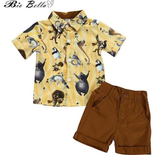 Kids Boy Summer 2021 Clothing Set Anmial Cartoon Kids Boys Clothes Set 2Pcs Party Birthday 2-6 Years Children Boy Outfits Suit