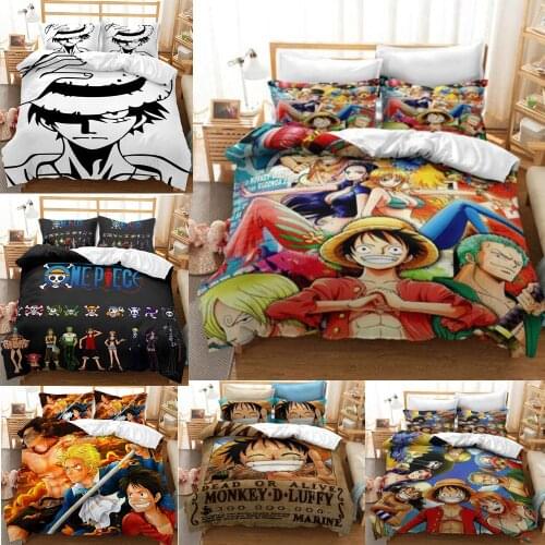 Chopper Luffy Skull 3/2Pcs Duvet Cover Sets Cartoon Bedding Sheet Children Boy Girl Room Pillow case US Twin AU Single UK King