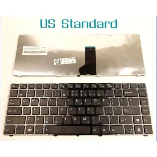 US English Version Keyboard for ASUS X84EI X84EL X84H X84EB X84L X43B U31 U31J U31F U31S U35J U41J Laptop WITH BLACK FRAME