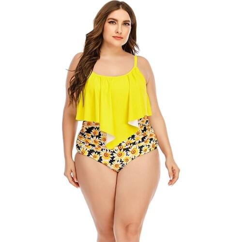 2021NEW Sexy 2pcs Large Size Women High Waist Summer Swimsuit Push Up Bikini Women Beach Tunic Fashion Underwear Beach Dresses
