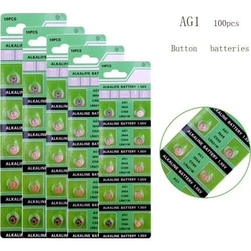 100Pcs AG1 AG 1 1.55V Watch Clock Battery LR621 LR 621 LR621W SR621SW SR621 Button Coin Cell Batteries