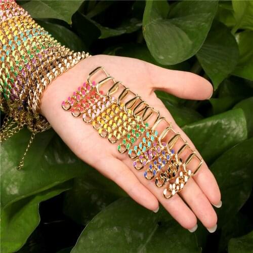 FACEINS Drop Oil Cuban Chain Thick Chain Earrings For Women Long Chain Retro Tassel Earrings Female Fashion Jewelry Accessories