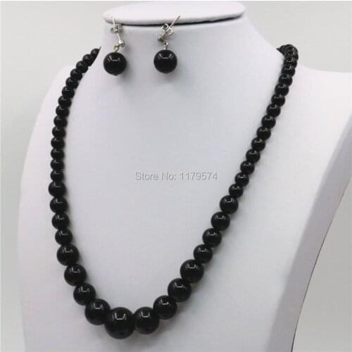 6-14mm Accessories Natural Black Seashell Beads Tower Necklace Chain Earbob Earrings Sets Girls Christmas Gifts Jewelry Making