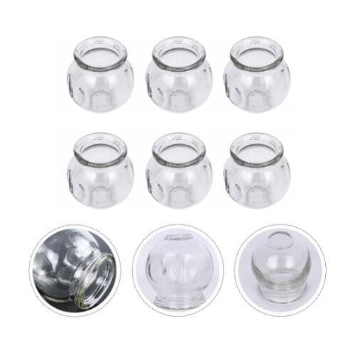 6 Pcs Fire Glass Cupping Chinese Medical Glass Cupping Instrument Treatment Kit For Health Care Vacuum Cupping Therapy Jar