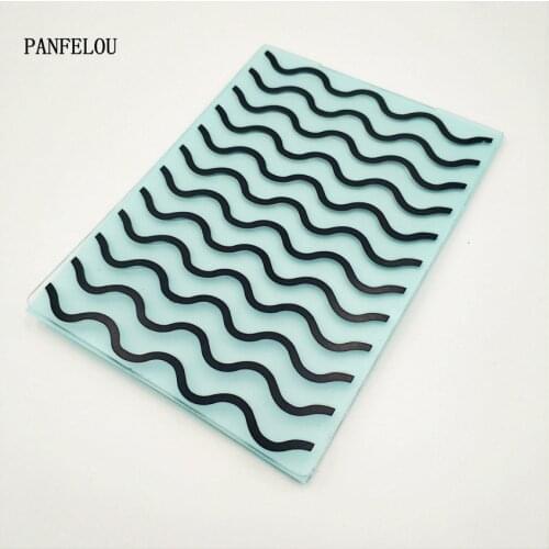 PANFELOU Easter The wave line Embossing folders Plastic For Scrapbooking DIY Template Fondant Cake Photo Album Card Making