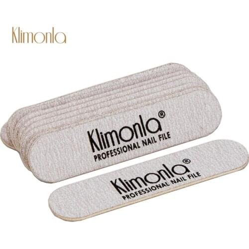 25Pcs/Lot Klimonla Nail File 180/240 Grit Sanding Buffer Block Grey Wooden Straight Files Buffing Professional Nail Care Tools