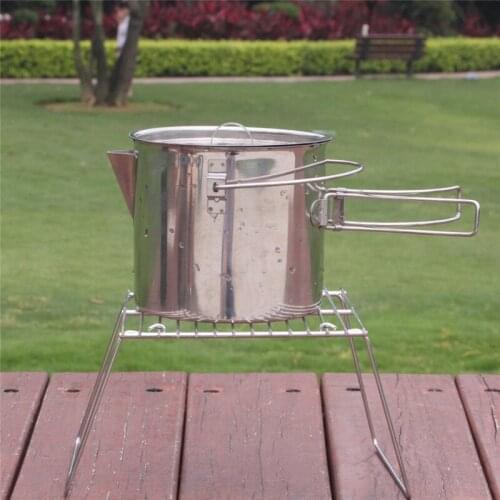 Stove Rack Outdoor Portable Folding Charcoal BBQ Grill Stainless Steel Picnic Barbecue Camping Pot Stand Support Stove Rack