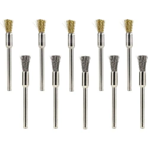 Wire Wheel Brush 3.0mm Shank Stainless Steel /Nylon/Brass Polishing Brush for Dremel Rotary Tools