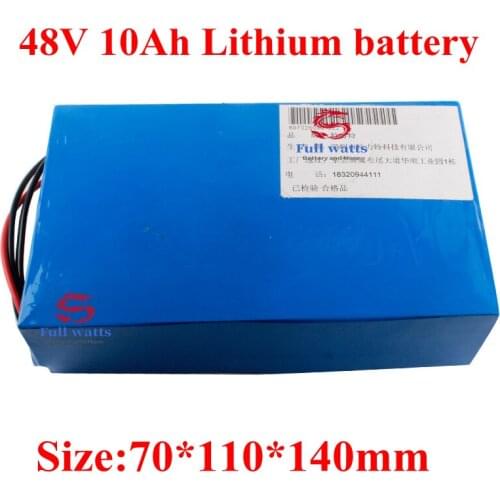 48V 10Ah Lithium Ion Battery Pack with Bag+capacity Indicator for Electric Mountain Bike Fat E-bike Beach Cruiser Bicycle Ebike