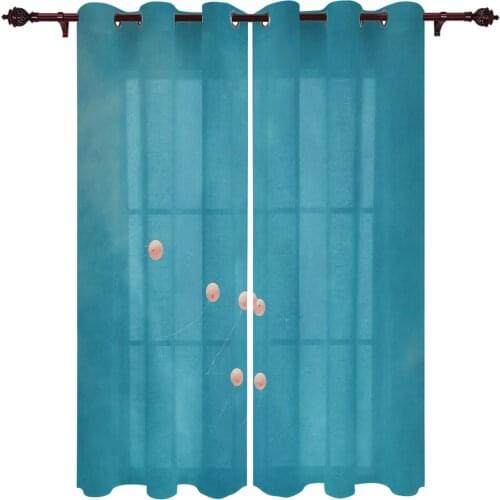 Modern Curtains Blue Sky Pink Balloon For Living Room Bedroom Valances Window Curtain Sunshade Finished Kitchen Treatment