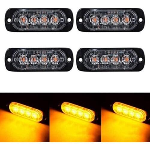 Ultra thin Warning Lights Motorcycle pickup flashing lights 12-24V Universal Ultra thin Flashing lights 4/6LED