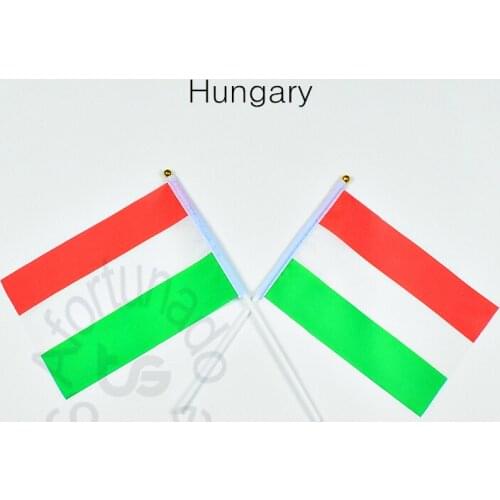 Hungary 14*21cm 10piece flag Banner hand waving National flag Home Decoration flag banner