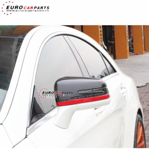 Carbon fiber mirror cover for A45 CLA45 C63 E63 S63 W176 W117 W204 W212 W221 carbon fiber mirror cover with red line