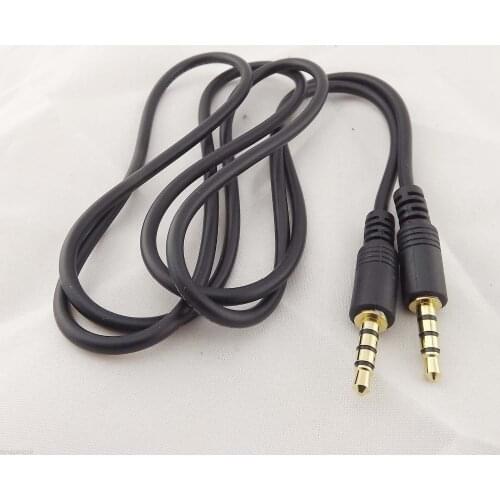 1pc 3.5mm 1/8" Male to Male 4 Pole 3 Ring TRRS AV Audio Extension Cable 1m Gold